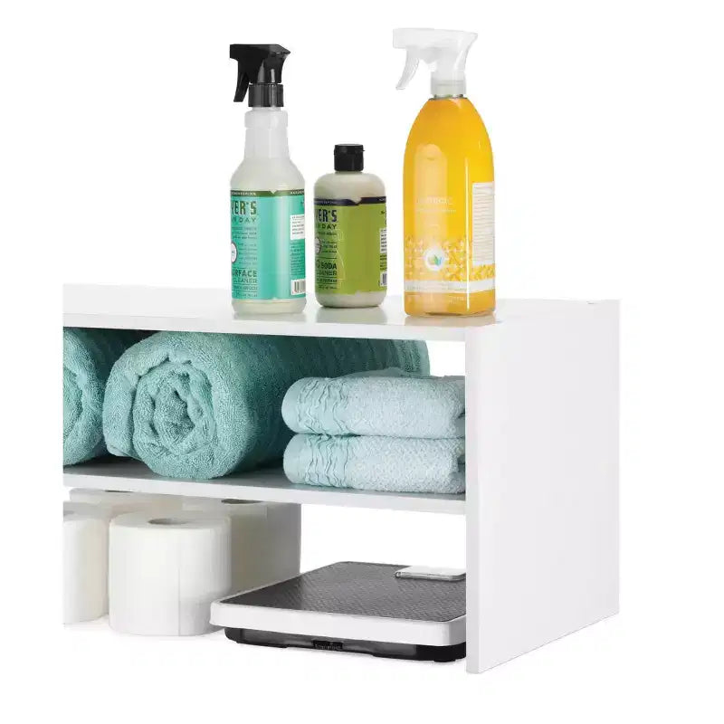 Stackable 31" Extra Wide 2-Shelf Storage Organizer, White