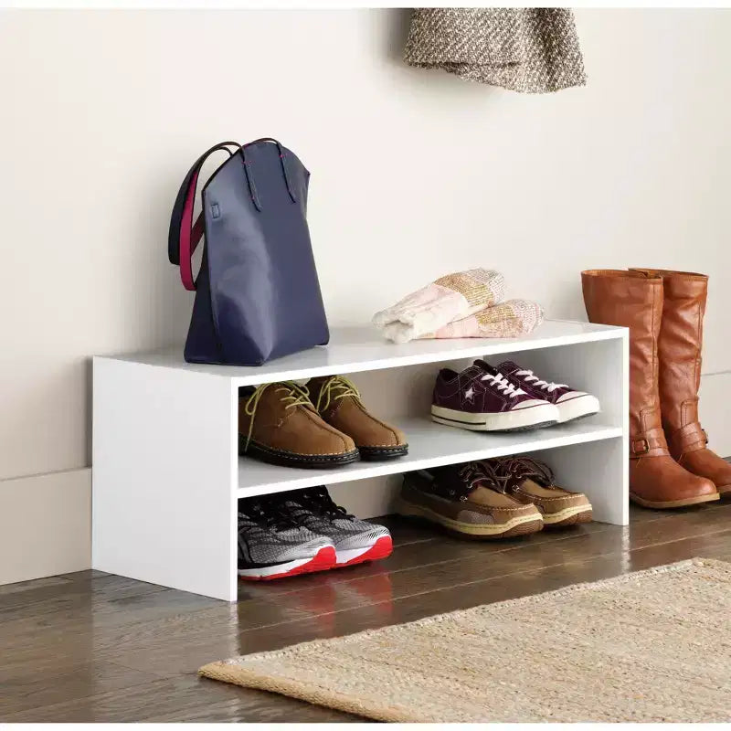 Stackable 31" Extra Wide 2-Shelf Storage Organizer, White