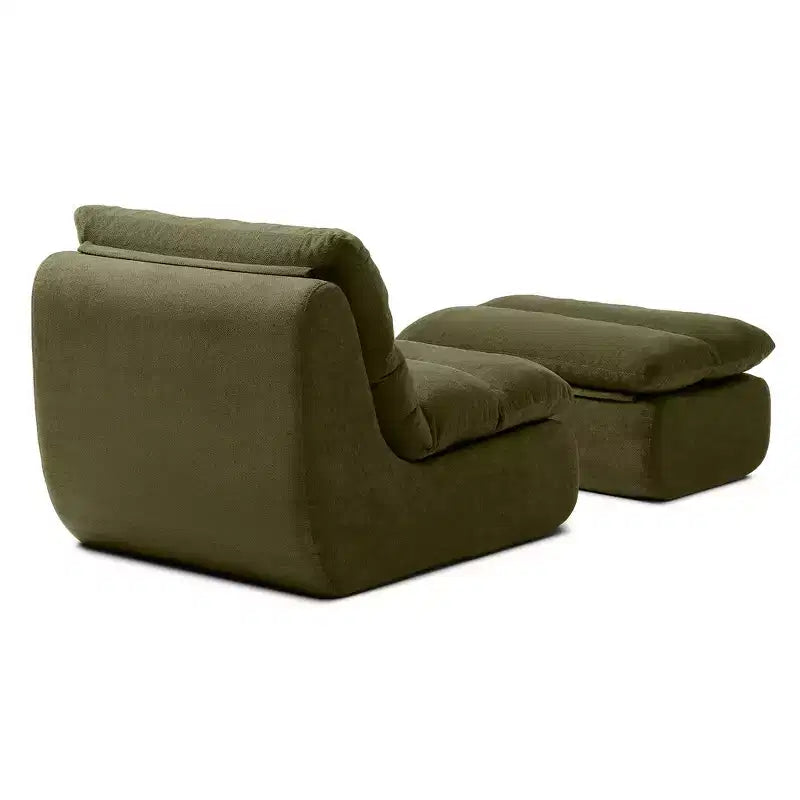 Corduroy Bean Bag Floor Lounge Sofa with Ottoman