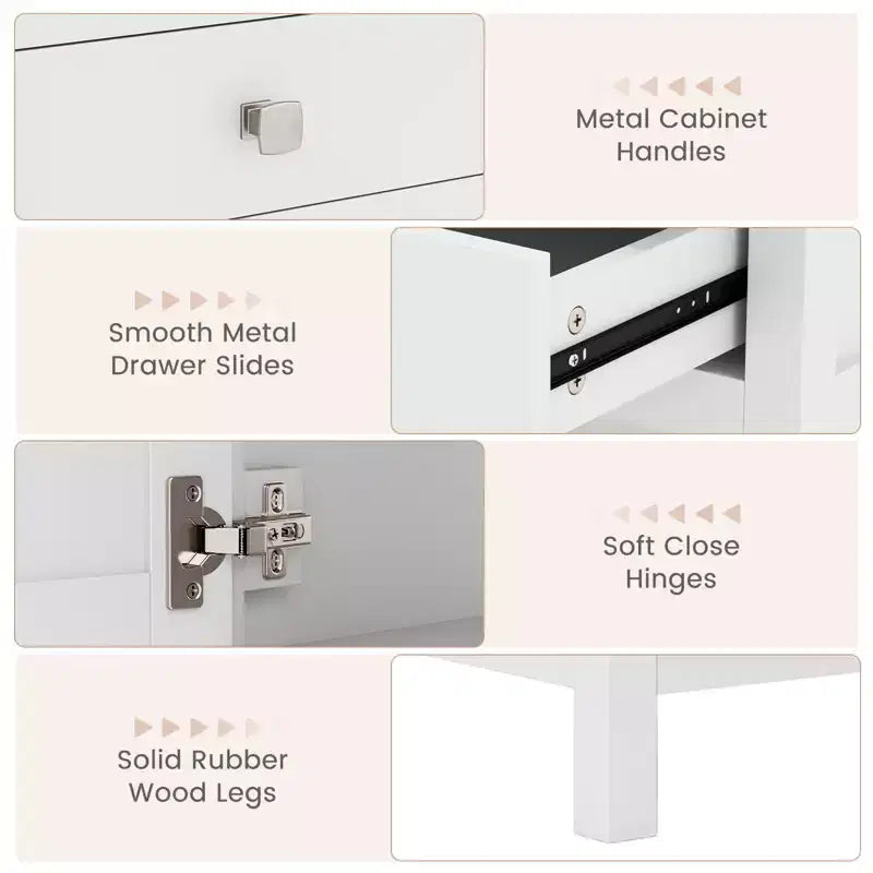 Bathroom Vanity Unit with Basin, Extra Wide Granite Countertop and Ceramic Sink