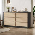 Modern 6-Drawer Chest, Large Storage Organizer with Smooth-Glide Drawers, Sturdy Design for Bedroom, Living Room, Entryway