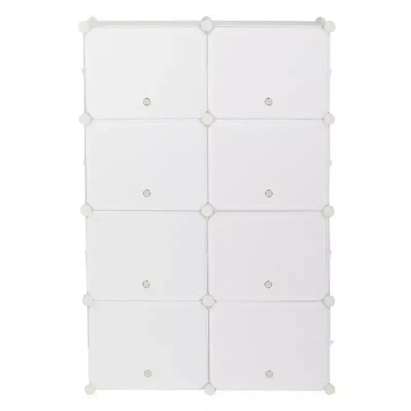 14-Cubby DIY Modular Shoe Cabinet Plastic Shoe Organizer, White