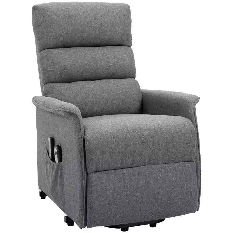 Power Lift Assist Recliner Chair for Elderly with Remote Control, Linen Fabric Upholstery