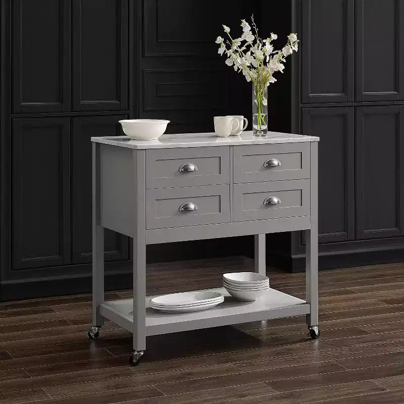 HomeStock with Door and Shelves Kitchen Islands