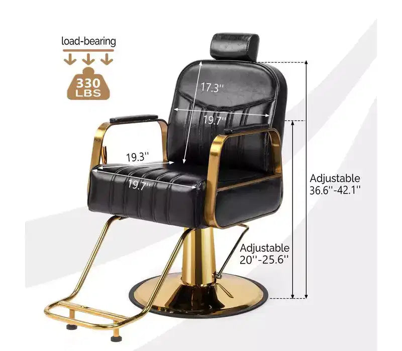 All Purpose Heavy Duty Reclining Hair Salon Chair with Headrest