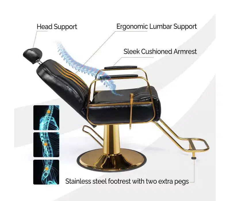 All Purpose Heavy Duty Reclining Hair Salon Chair with Headrest