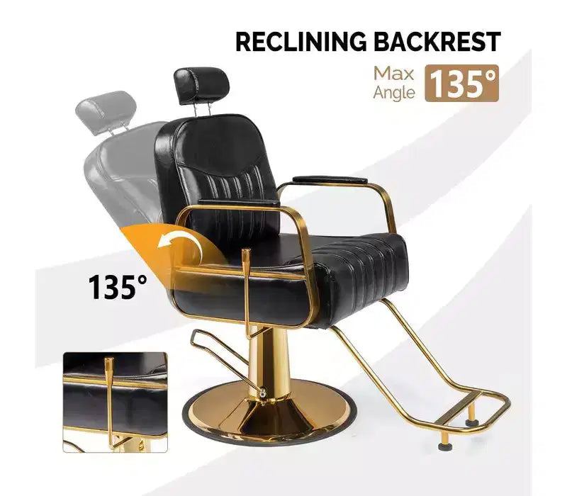 All Purpose Heavy Duty Reclining Hair Salon Chair with Headrest