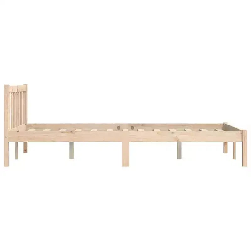 Solid Pine Wood Bed Frame Natural, 53.94" x 74.80"
