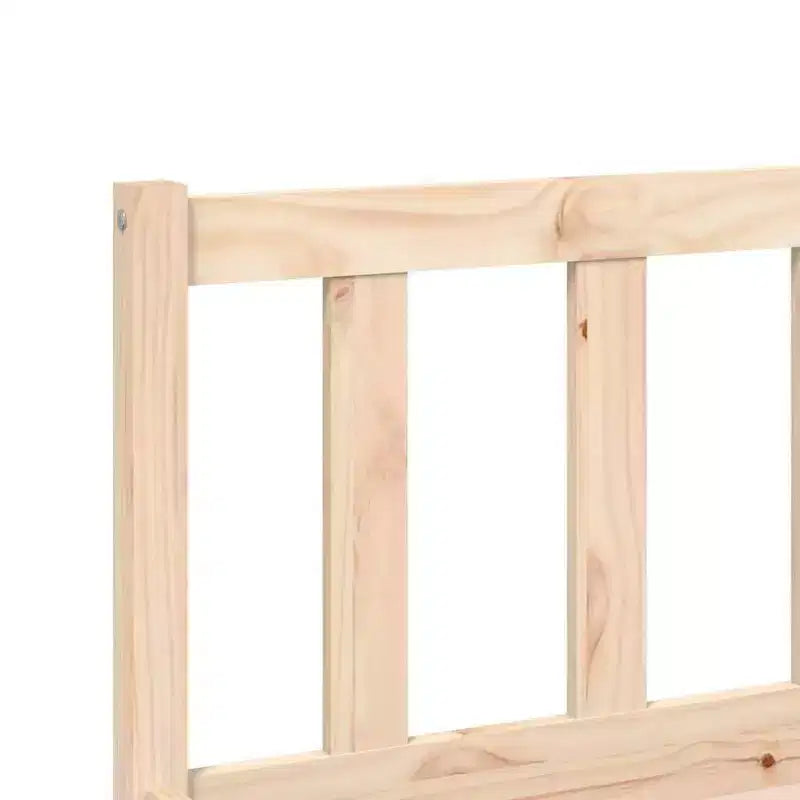 Solid Pine Wood Bed Frame Natural, 53.94" x 74.80"
