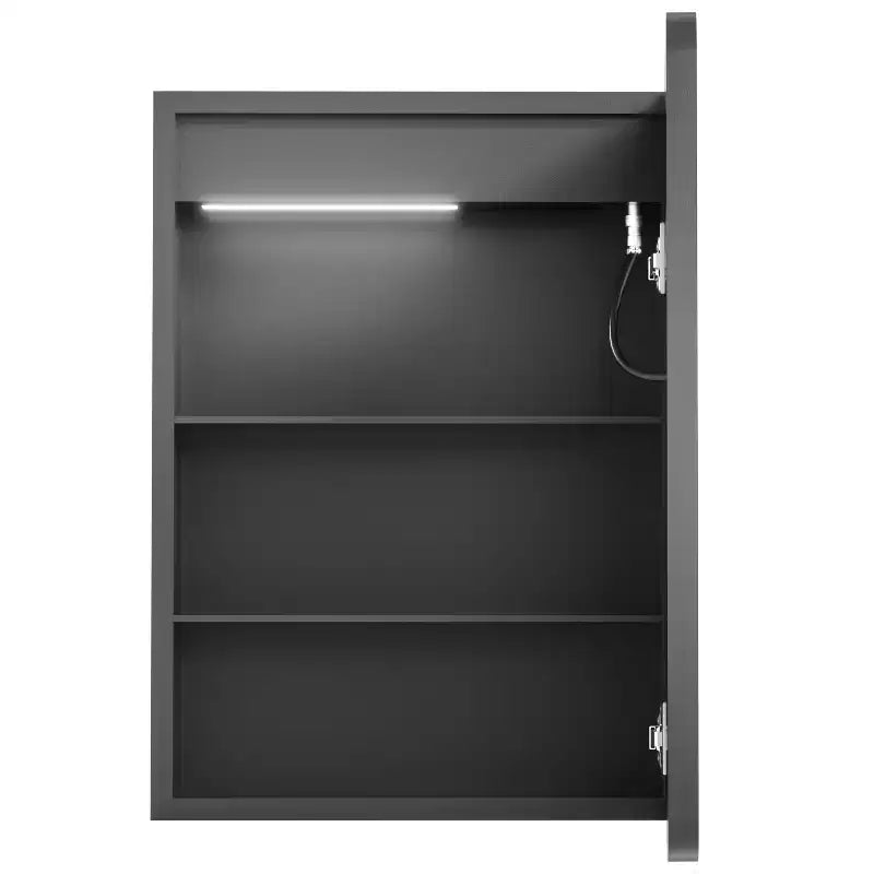 20"W x 28"H Rectangular Iron Medicine Cabinet with Mirror, Dimmable LED, Anti-Fog and Outlets - Fully Assembled