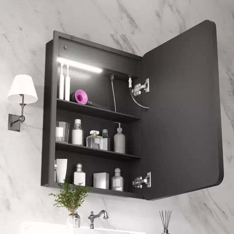 20"W x 28"H Rectangular Iron Medicine Cabinet with Mirror, Dimmable LED, Anti-Fog and Outlets - Fully Assembled