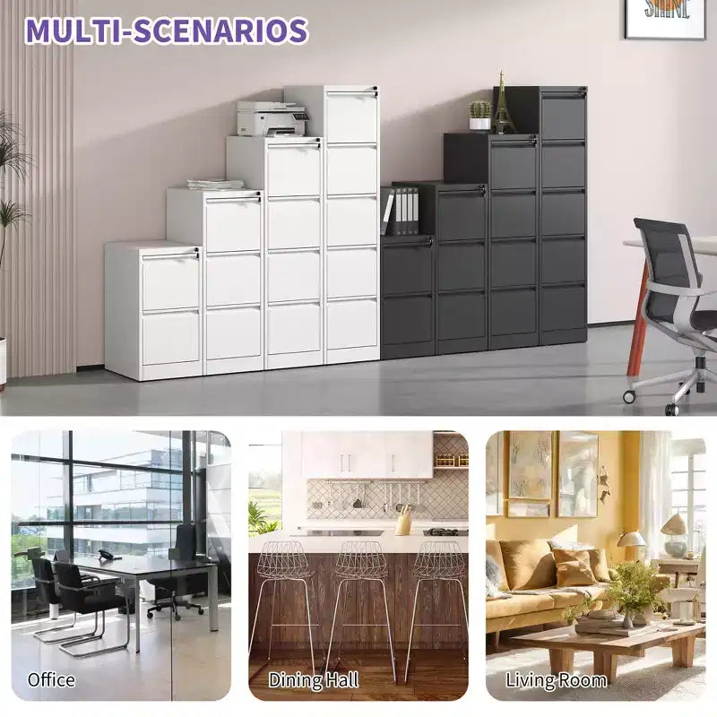5 Drawer Metal Vertical File Cabinet with Lock Office Home Steel Vertical File Cabinet