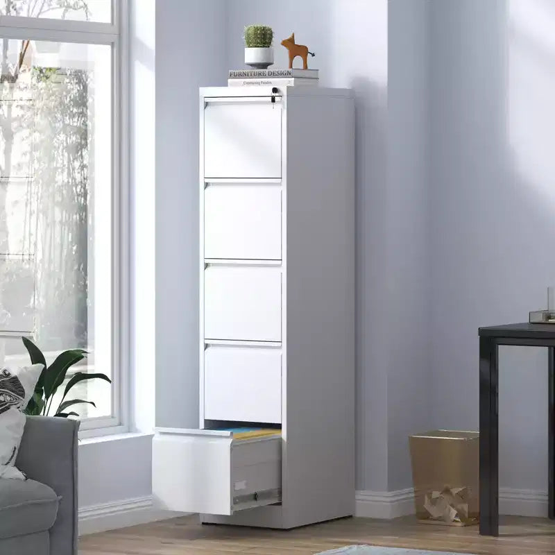 5 Drawer Metal Vertical File Cabinet with Lock Office Home Steel Vertical File Cabinet