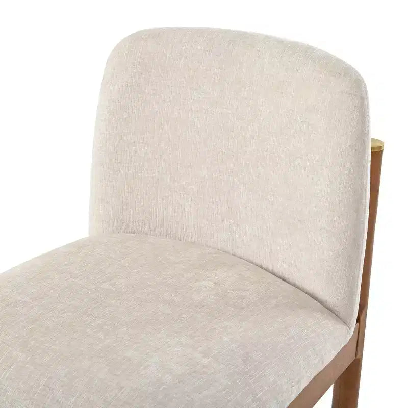 Set of 2 Modern Dining Chairs with Woven Rope Backrest & Solid Rubberwood Legs, Walnut Finish