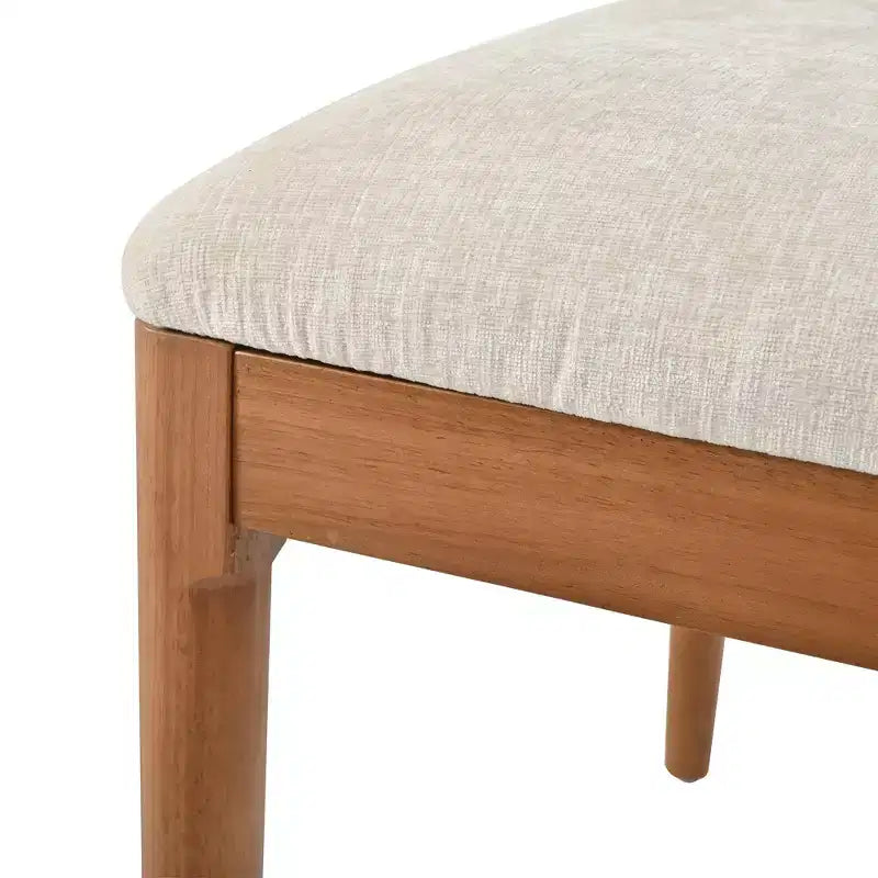 Set of 2 Modern Dining Chairs with Woven Rope Backrest & Solid Rubberwood Legs, Walnut Finish