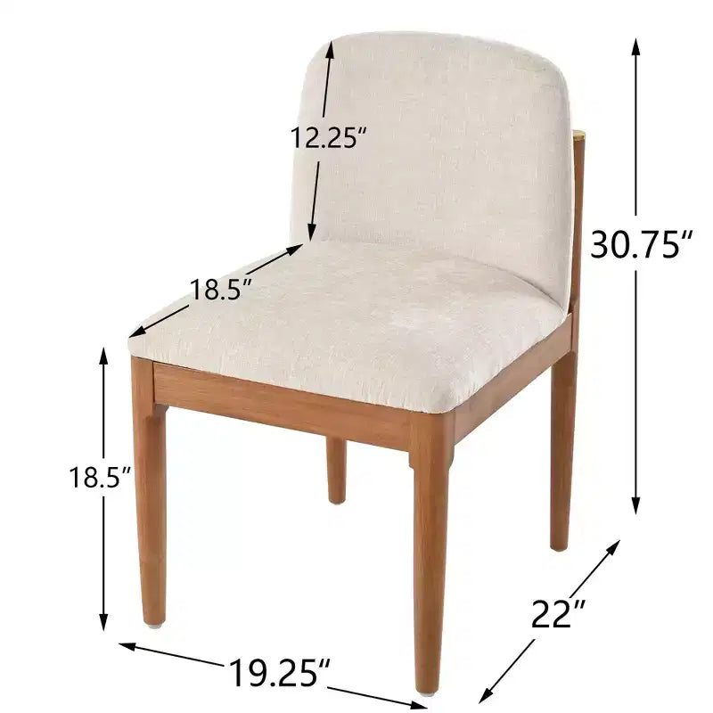 Set of 2 Modern Dining Chairs with Woven Rope Backrest & Solid Rubberwood Legs, Walnut Finish