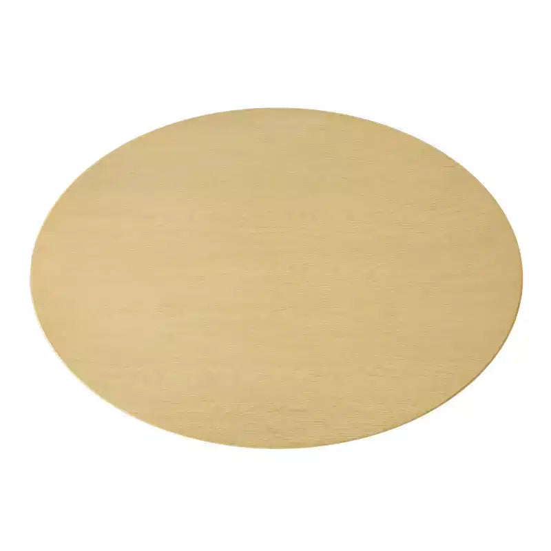 52" Modern Fluted Oval Solid Oak Wood Dining Table for 4