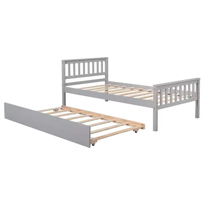 Twin Bunk Bed Safety Rail Kid-Friendly No Box Spring Needed