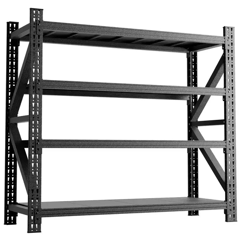 63"H 4-Shelf Heavy Duty Metal Garage Shelving, 5000 LBS Capacity Adjustable Industrial Storage Unit, Black