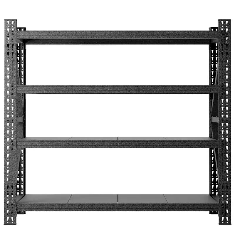 63"H 4-Shelf Heavy Duty Metal Garage Shelving, 5000 LBS Capacity Adjustable Industrial Storage Unit, Black