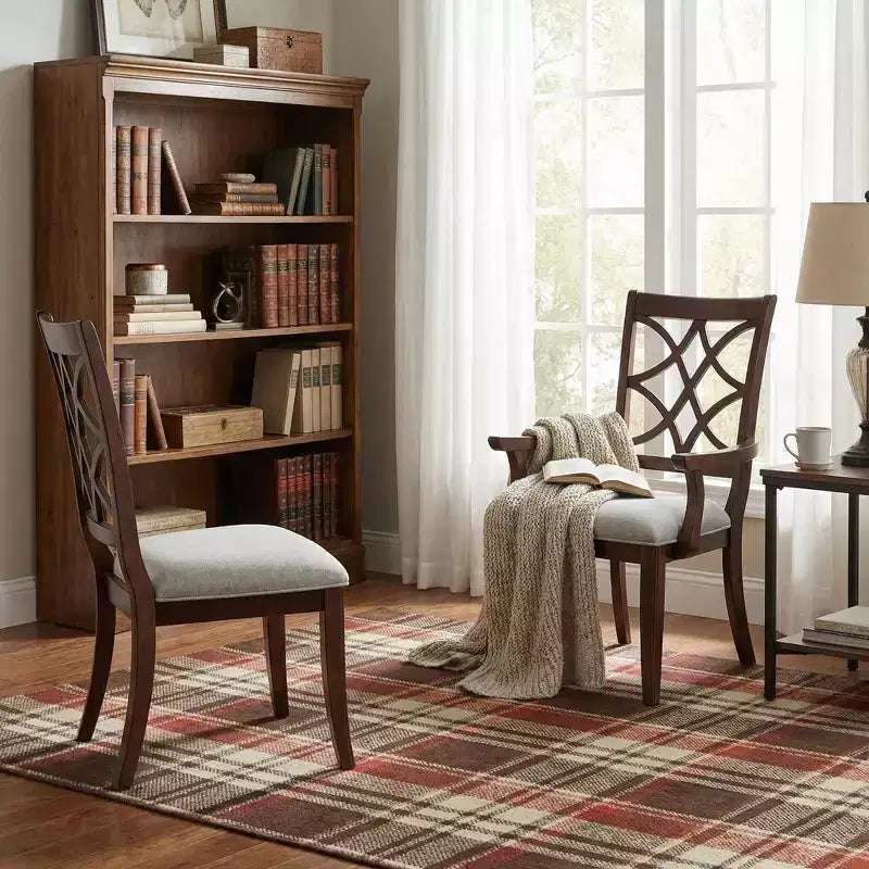 Traditional Wood Upholstered Seat Dining Chair (Set of 2)