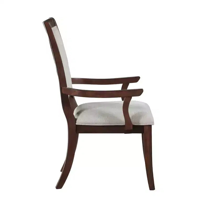 Traditional Wood Upholstered Seat Dining Chair (Set of 2)