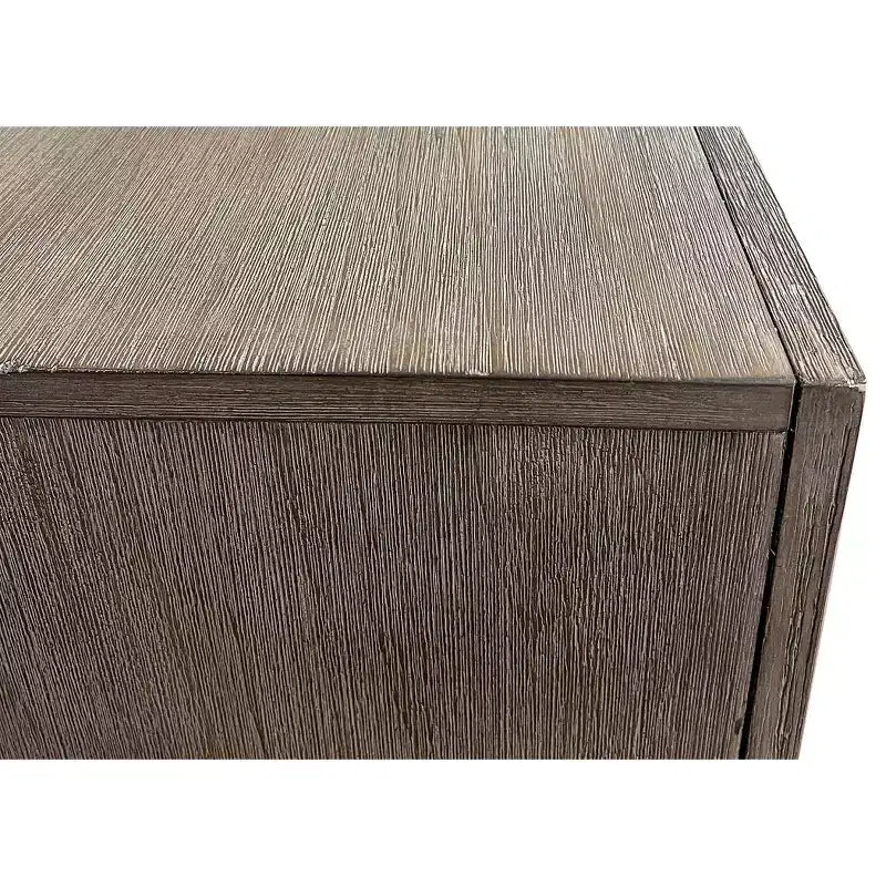 90" Six Door TV Stand with Herringbone Pattern and Iron Hardware