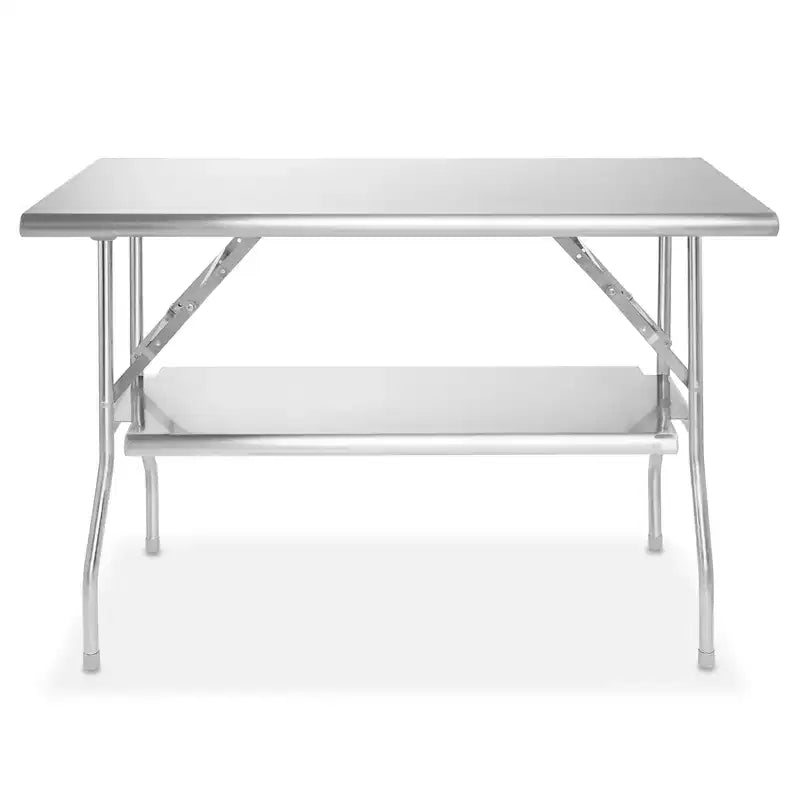 48 x 24 Inch Stainless Steel Folding Table, NSF Certified Kitchen Prep Table