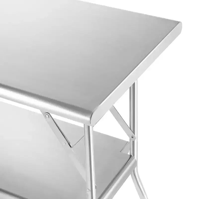 48 x 24 Inch Stainless Steel Folding Table, NSF Certified Kitchen Prep Table