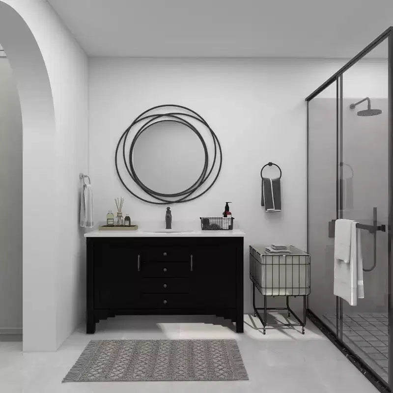Metal Overlapping Circle Frame Wall Mirror, 41"