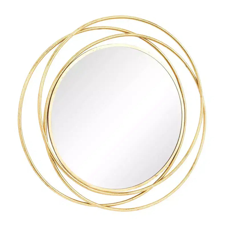 Metal Overlapping Circle Frame Wall Mirror, 41"