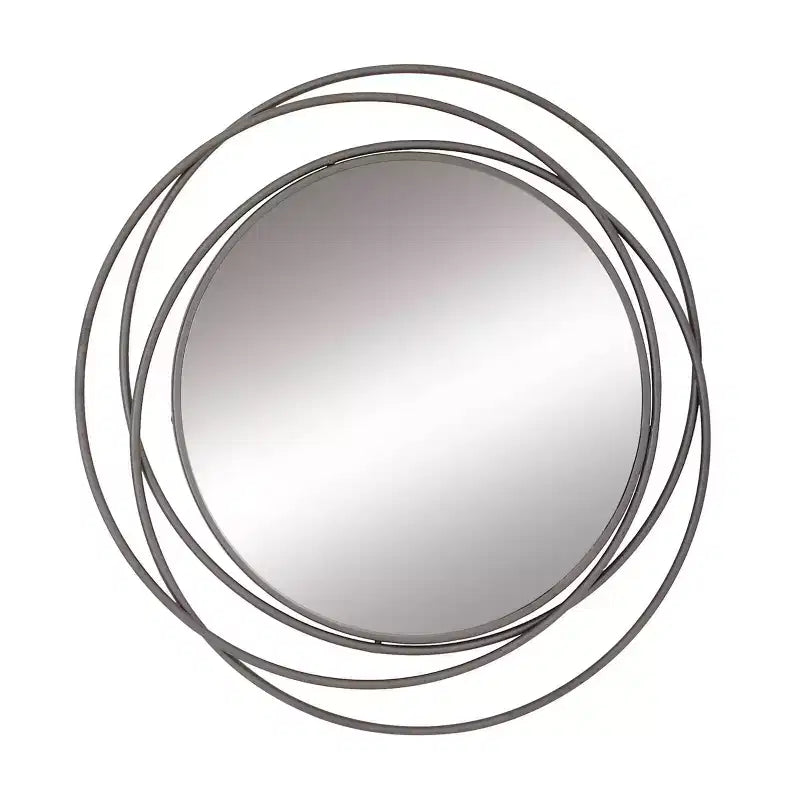 Metal Overlapping Circle Frame Wall Mirror, 41"