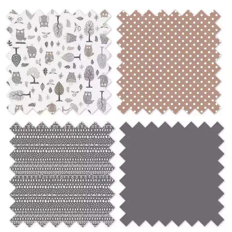 Owls Gray/Beige Neutral Collapsible Kids Laundry Hamper