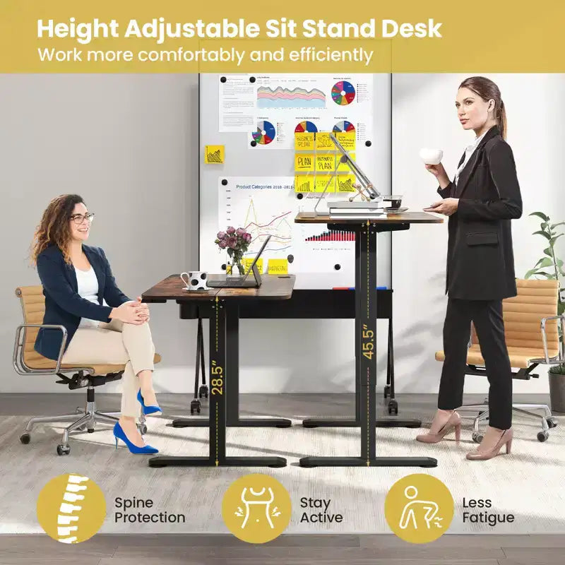 Electric Standing Desk Height Adjustable Sit to Stand Computer Workstation Home Office
